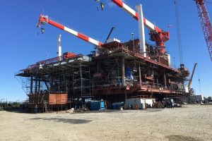 LSP2 Topside in Fabrication yard in Ilyinka Fabrication Yard in Astrakhan